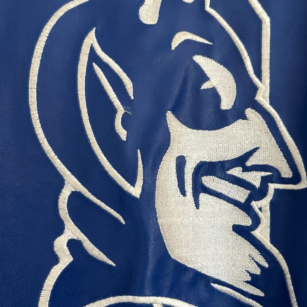 Duke Blue Devils Varsity Wool Blend Jacket L Blue Steve and Barrys Distressed - Picture 10 of 16